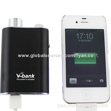 2014 Newest Huge Capacity E-cigarette V-bank Stainless Steel Power Bank for Charging Phones, CE Mark
